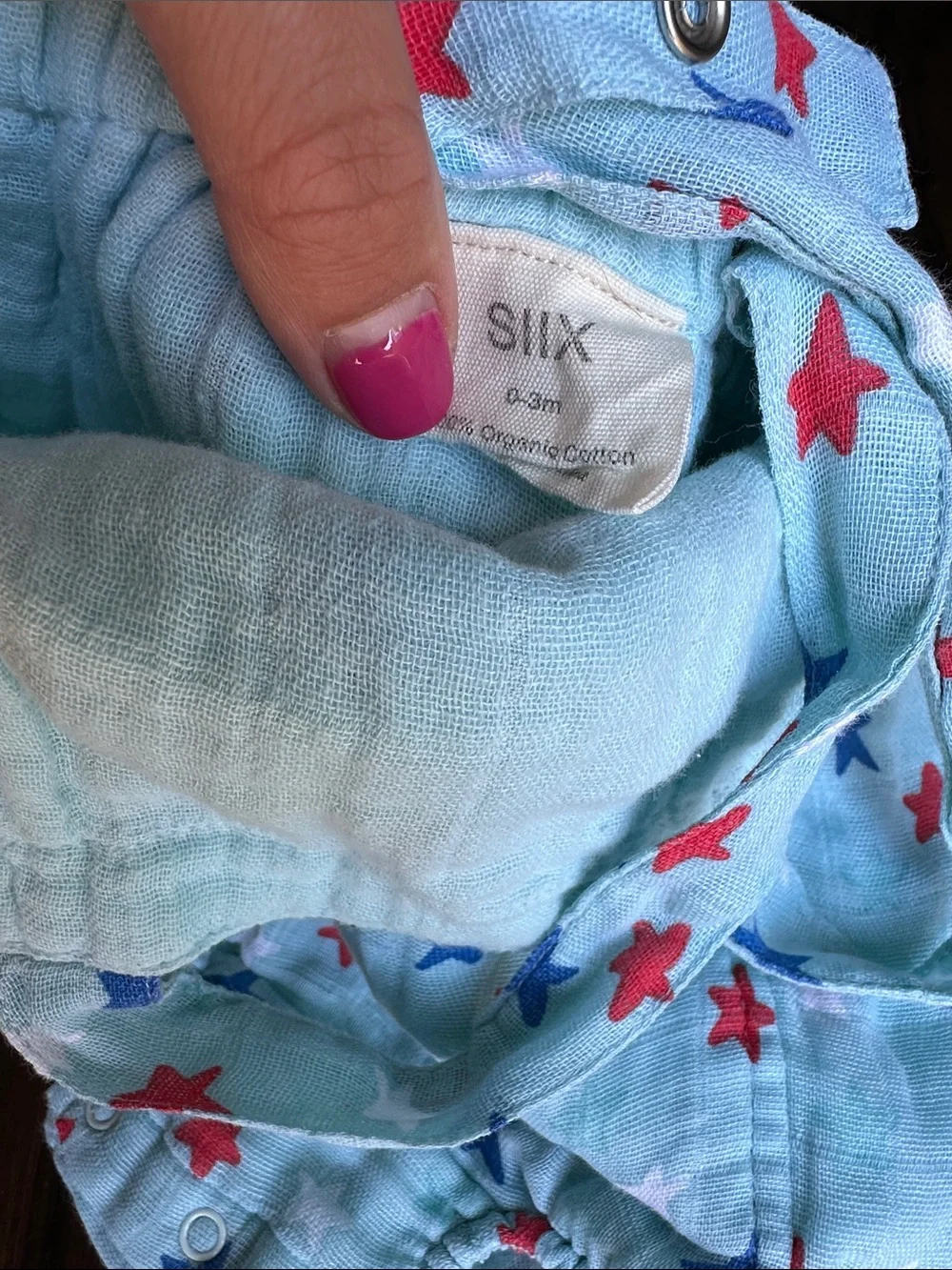 Siix Light Blue Star-Print Baby Romper